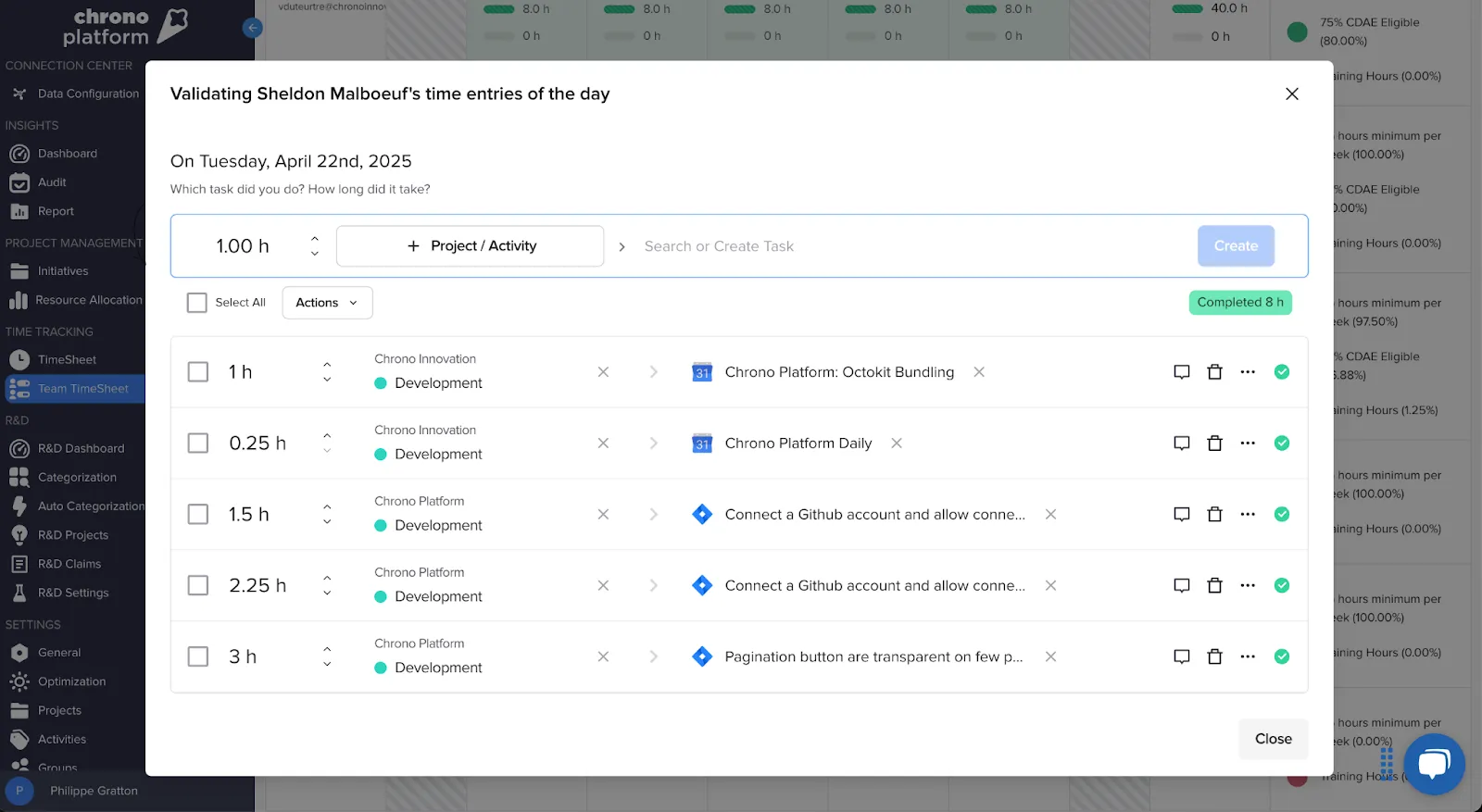 Intégration Azure DevOps de Chrono