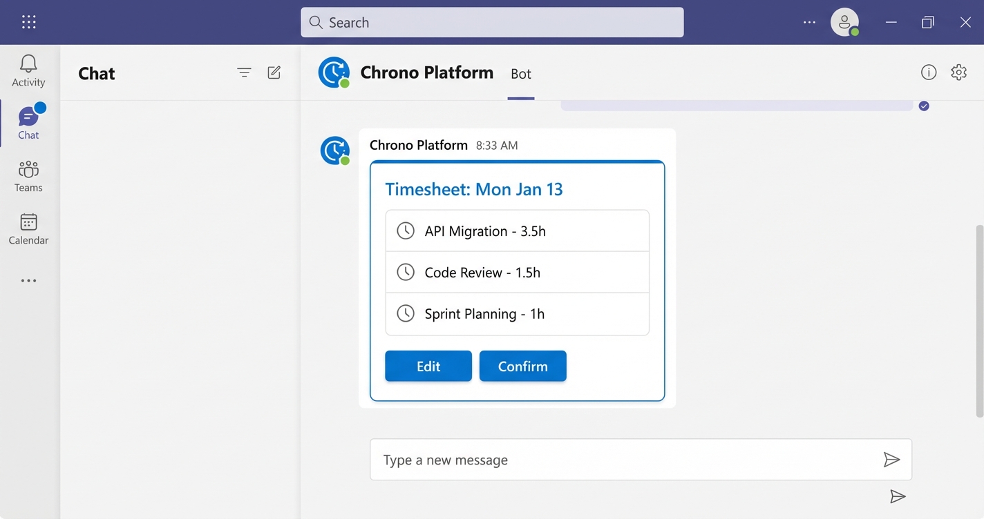 Intégration Teams de Chrono