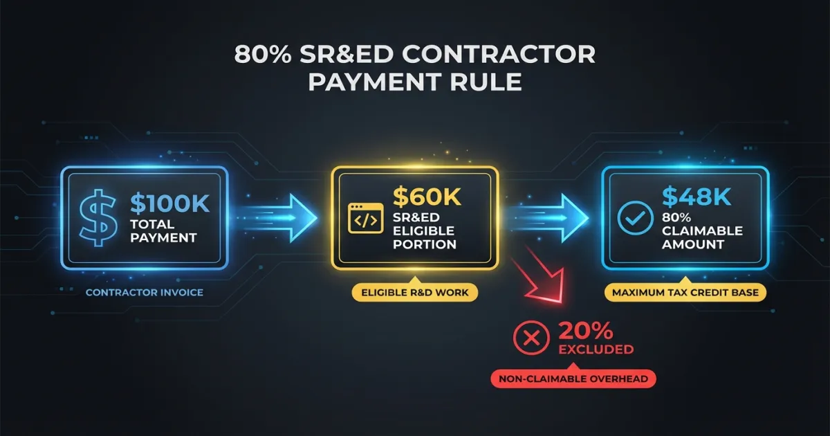 How the 80% rule applies to arm's-length contractor payments for SR&ED claims