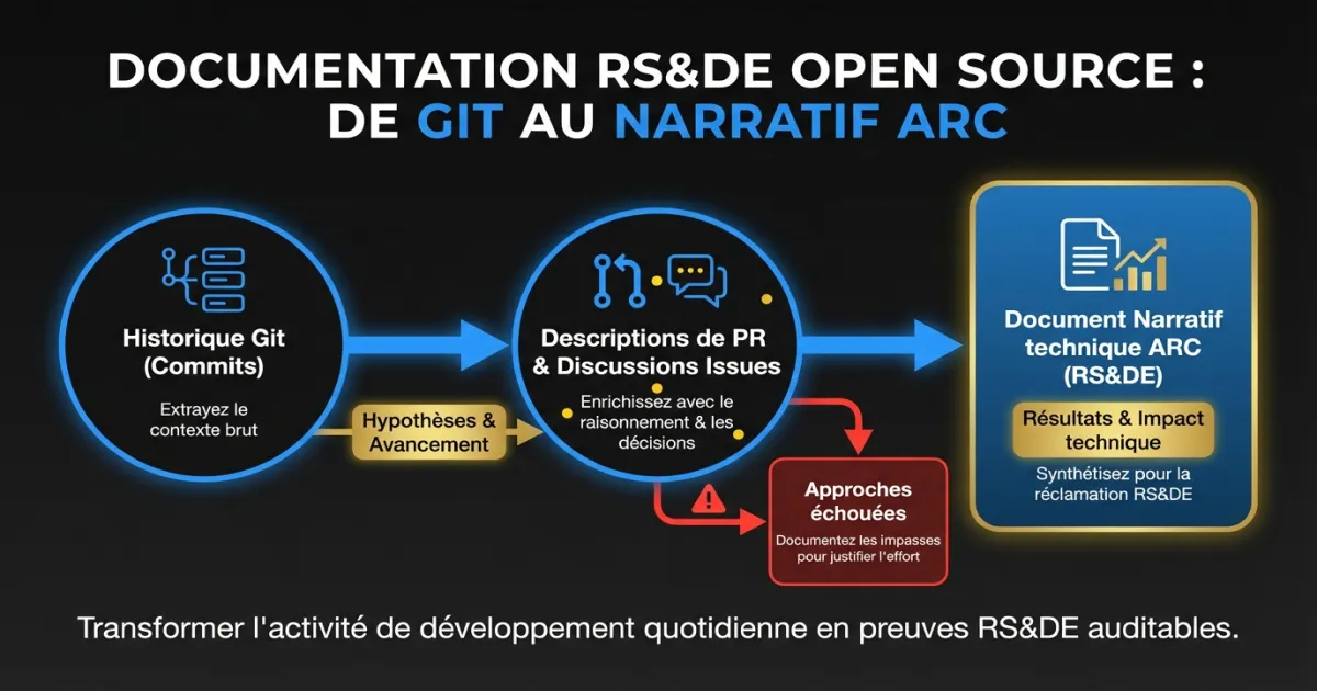 Meilleures pratiques pour documenter le travail RS&DE open source avec l'historique Git